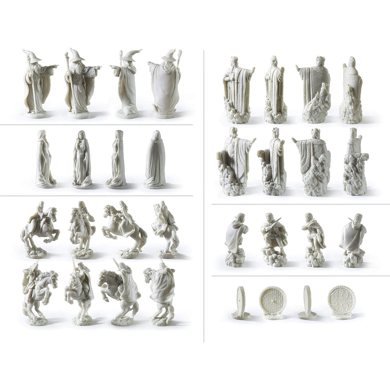 Battle for Middle Earth Chess set pieces - forces of good, led by Galadriel, Aragorn, Frodo and Gandalf the Grey