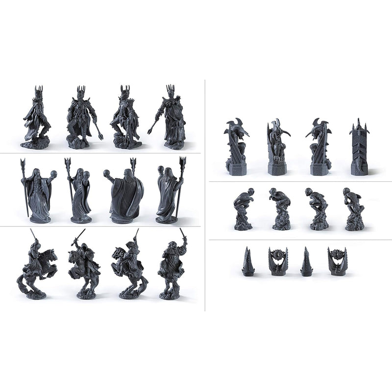 Battle for Middle Earth Chess set pieces - forces of evil, including Gollum, the Nazgûl, Saruman, and the Dark Lord Sauron!