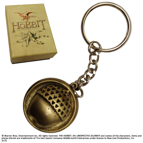 Bilbo Baggin's acorn button keyring with branded box