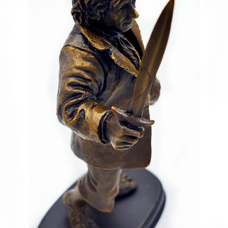 bilbo baggins bronze sculpture sword