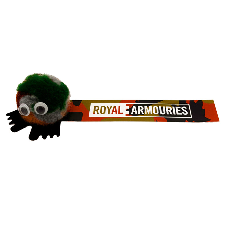 Toy bug labelled 'Royal Armouries' on a white background