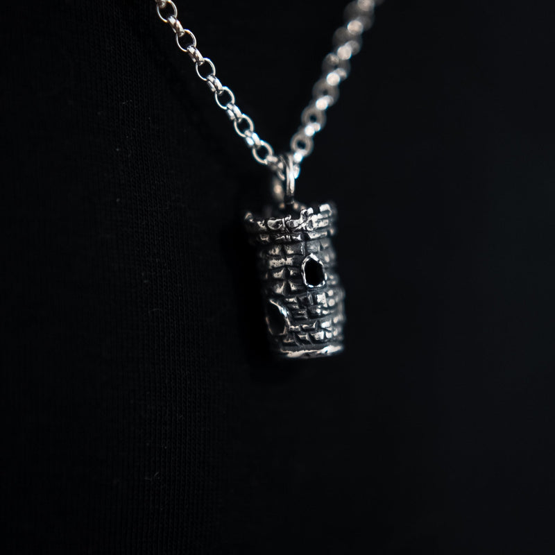 Castle turret on necklace