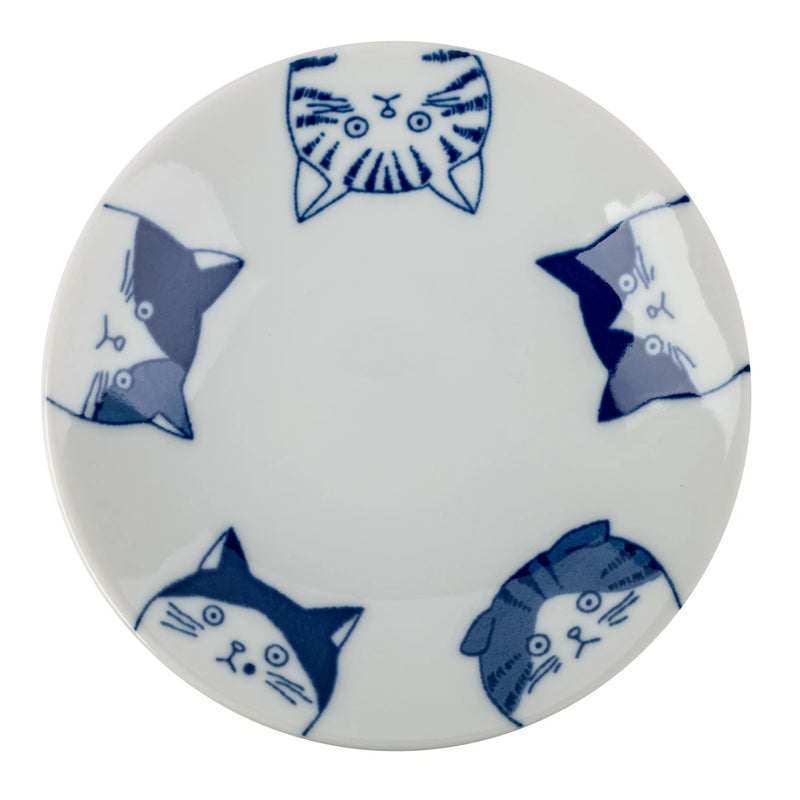 Cute 5 Cats Japanese Large Sauce Dish