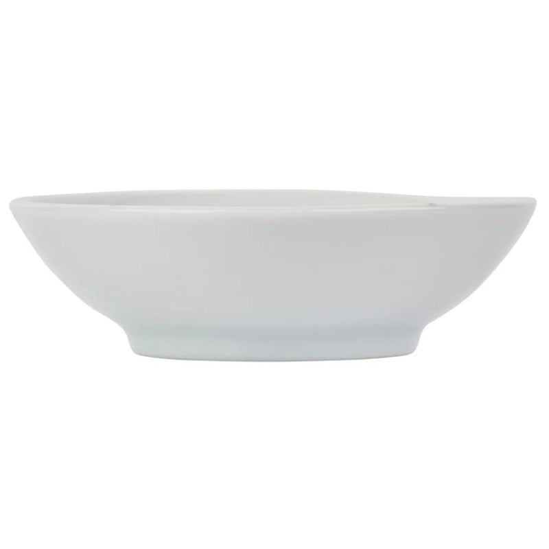 White ceramic dish on a white background