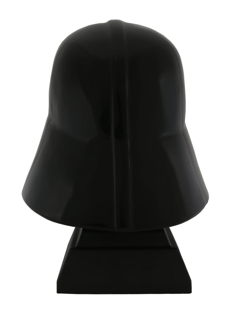 Dark Lord darth vader helmet and stand with silver plaque back view