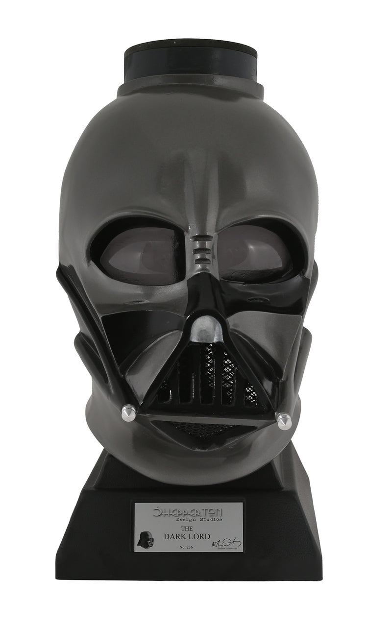 Dark Lord darth vader helmet and stand with silver plaque helmet without neck guard 