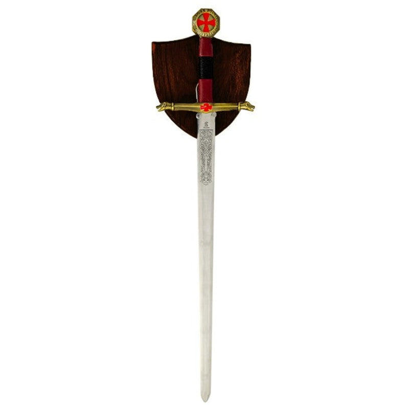 Decorative sword with a shield on a white background