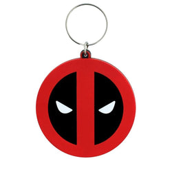 Deadpool logo keychain on a white background