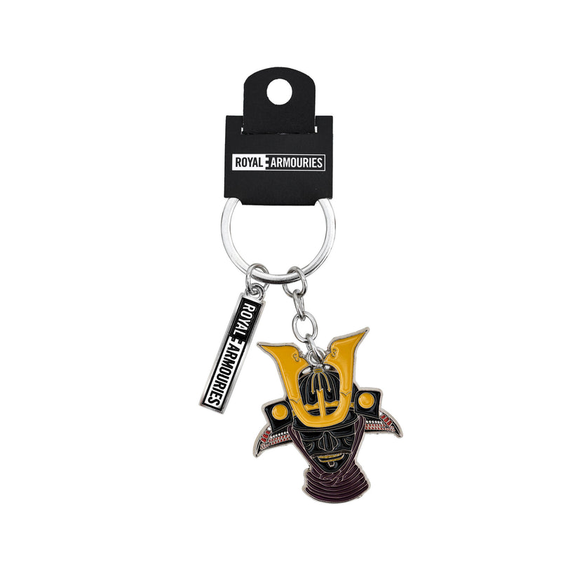 Royal armouries domaru mask keyring with label