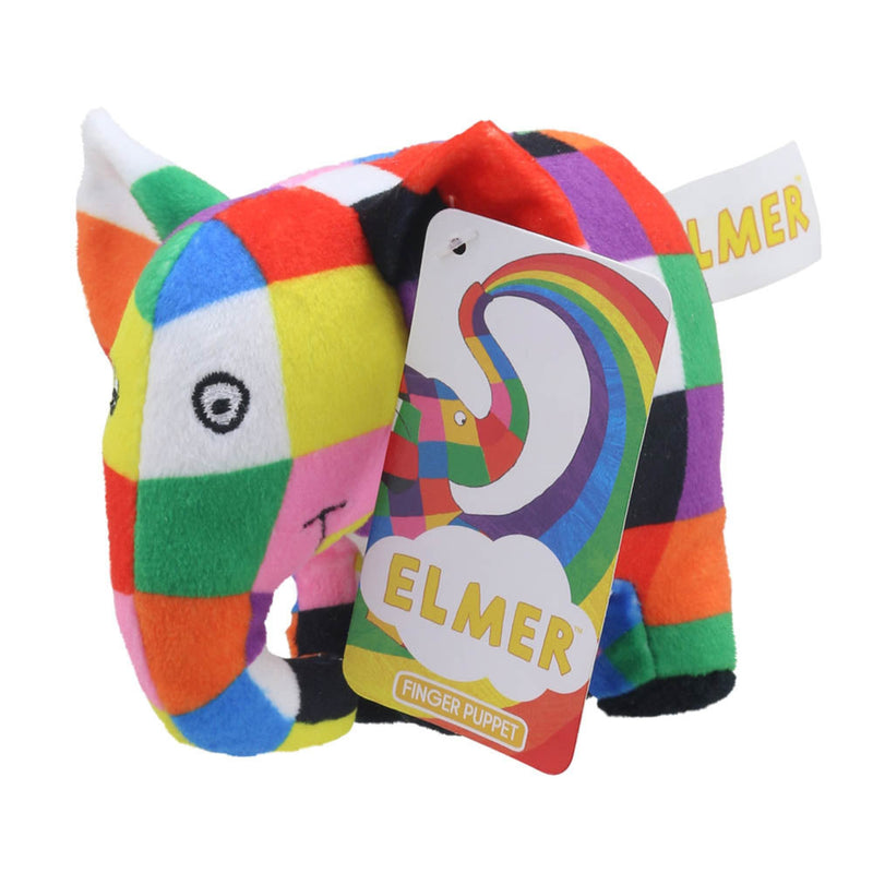 elmer finger puppet front left with tag