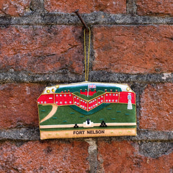 Fort Nelson Textile Decorative Hanging on brick wall