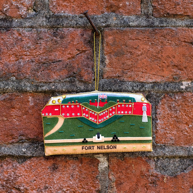 Fort Nelson Textile Decorative Hanging on brick wall