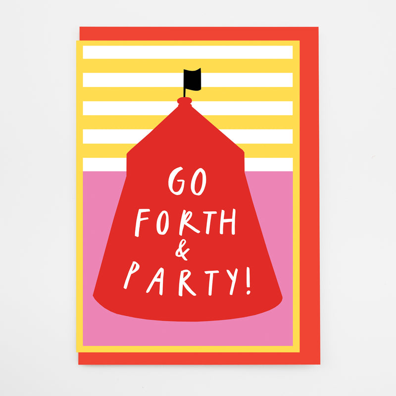 Go Forth and Party Greetings Card The Royal Armouries Alison Hardcastle