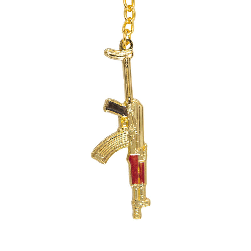 gold ak47 keyring charm detail