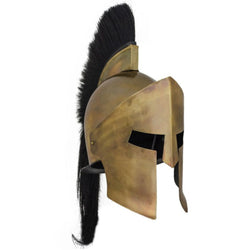 greek helmet with plume front right view