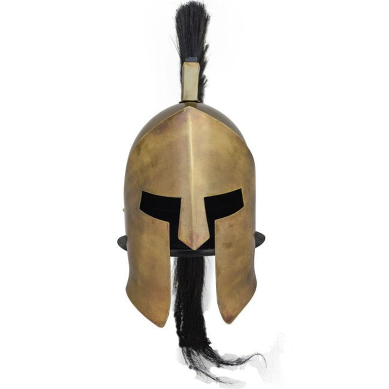 greek helmet with plume front view