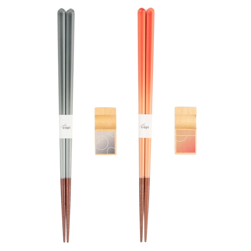 Grey & Orange Wonderful Mealtime Premium Chopstick Set