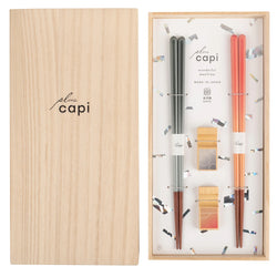 Grey & Orange Wonderful Mealtime Premium Chopstick Set
