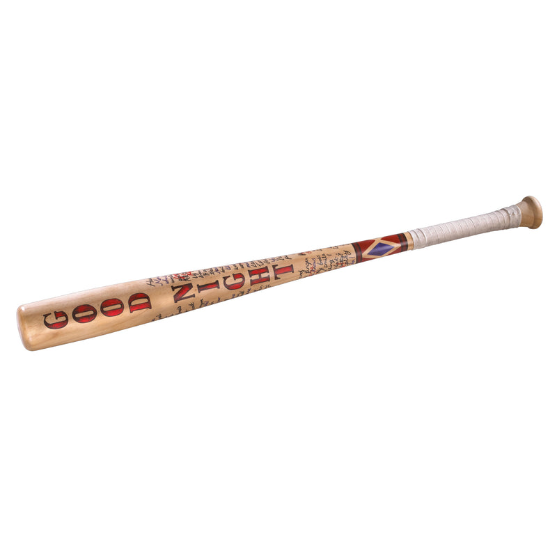 Baseball bat with 'Good Night' text on a white background