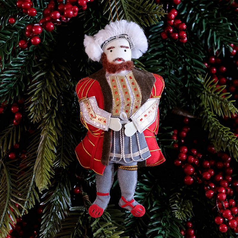 Henry VIII textile hanging decoration on christmas tree