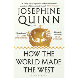 how the world made the west front cover. The cover is cream coloured with black writing and features a gold coloured illustration of a ship