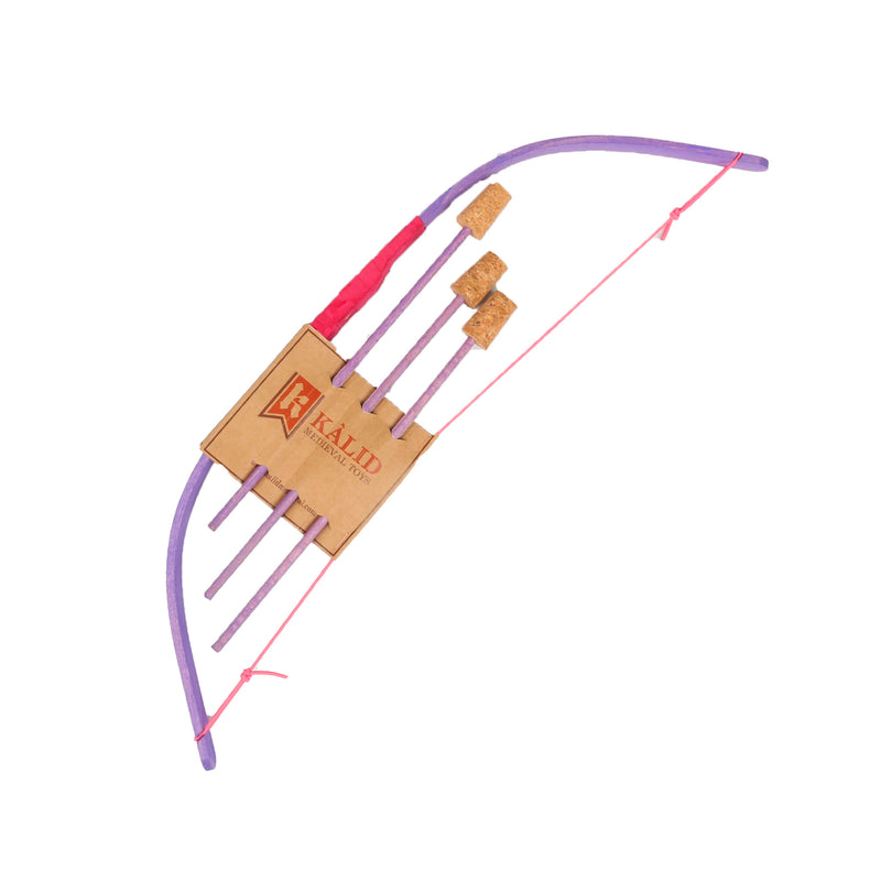 Colourful Wooden Mini Bow with 3 Arrows