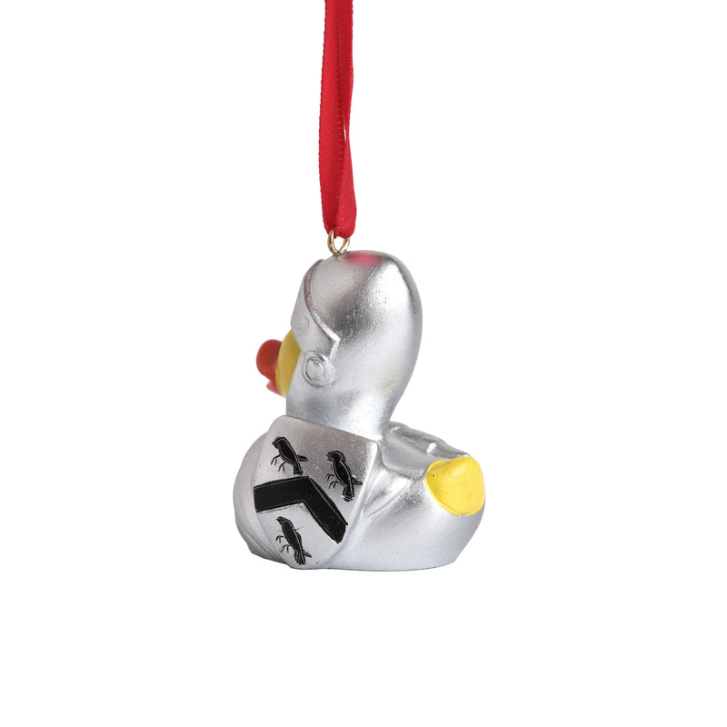 knight rubber duck hanging decoration back left side view