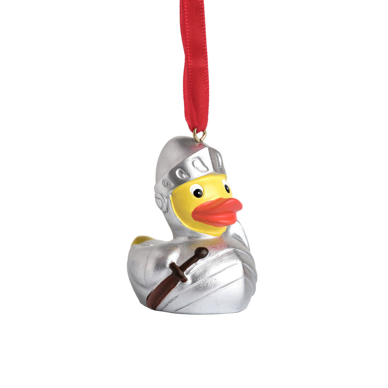 knight rubber duck hanging decoration front right side view