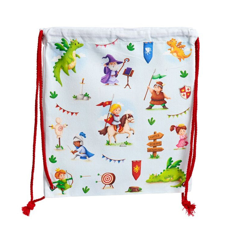 Knights & Dragons Canvas Drawstring Bag