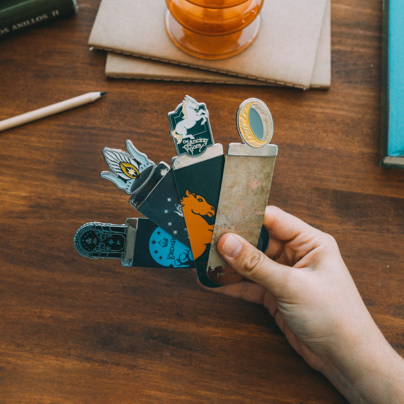 lord of the rings set of 4 bookmarks fanned out in a hand