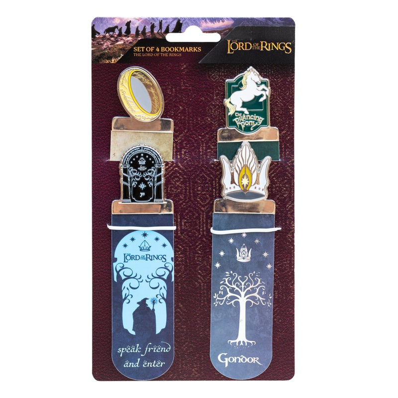lord of the rings set of 4 bookmarks in packaging