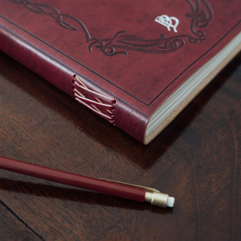 lord of the rings handmade leather notebook binding detail