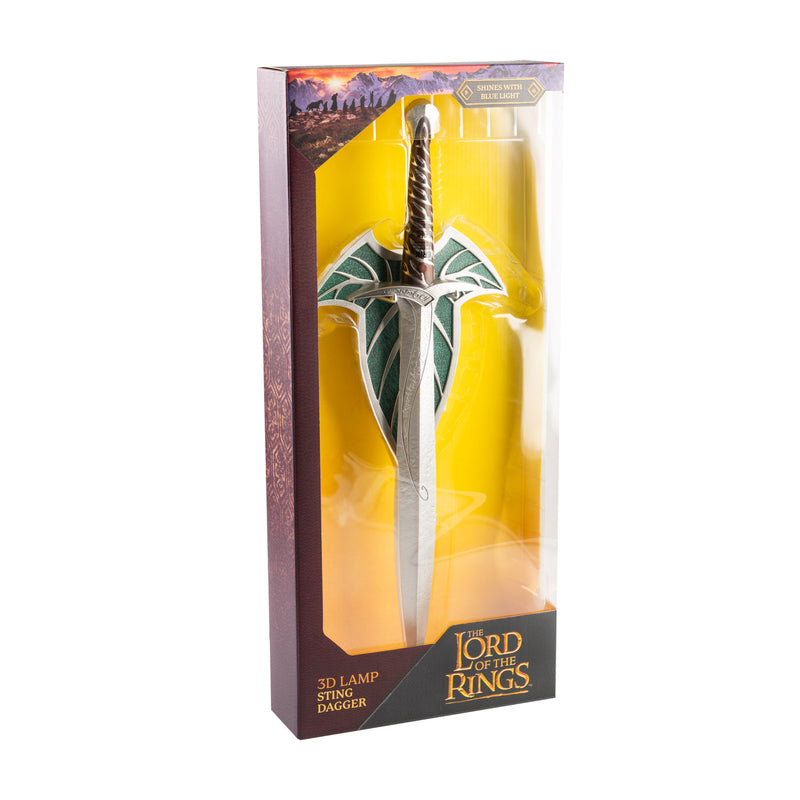 Sword-shaped 3D lamp in packaging with 'Lord of the Rings' branding