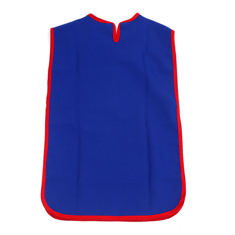Children's medieval tabard in blue and red back view