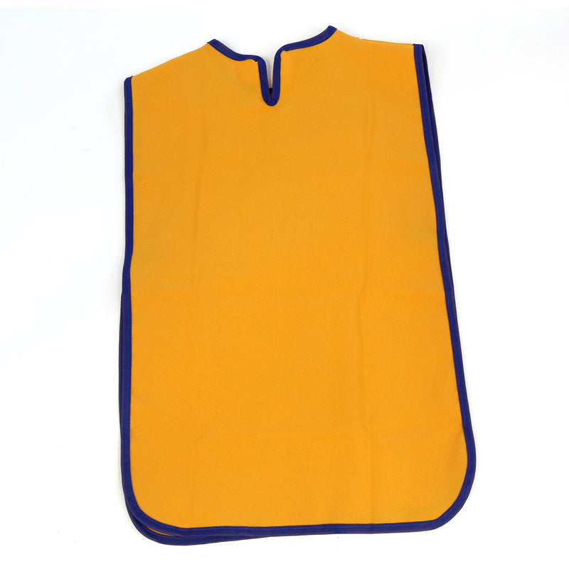 Children's medieval tabard in yellow and blue back view