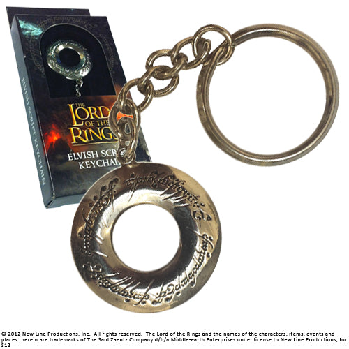 Elven script the one ring keychain with branded packaging