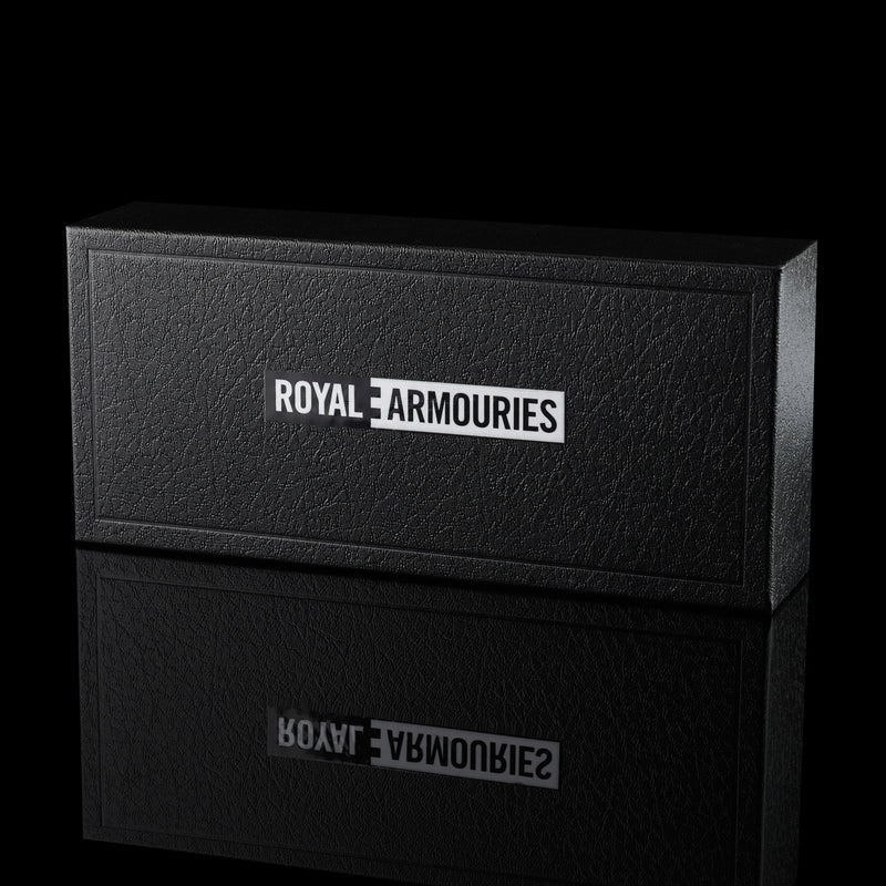 Black box with 'Royal Armouries' branding on a black background