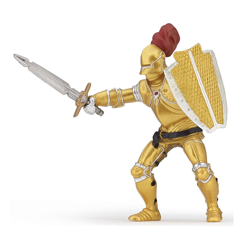 papo knight in gold holding out his sword