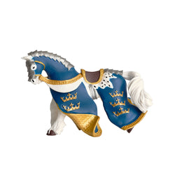 papo king arthur horse in blue facing left
