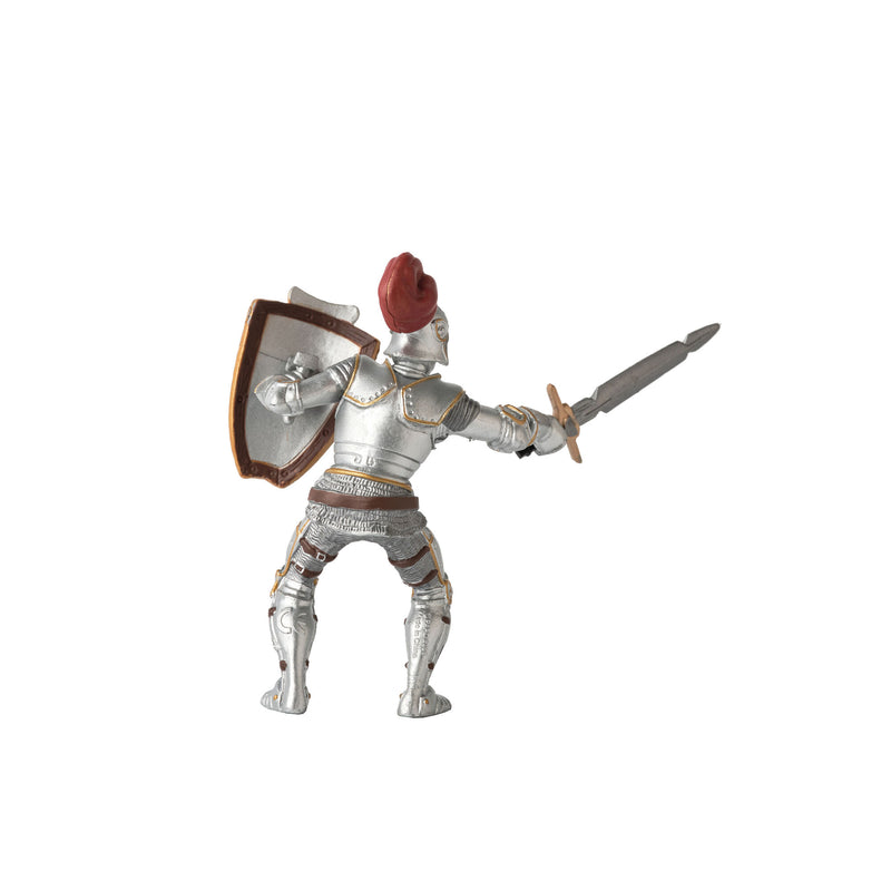 papo knight with a red feather back view
