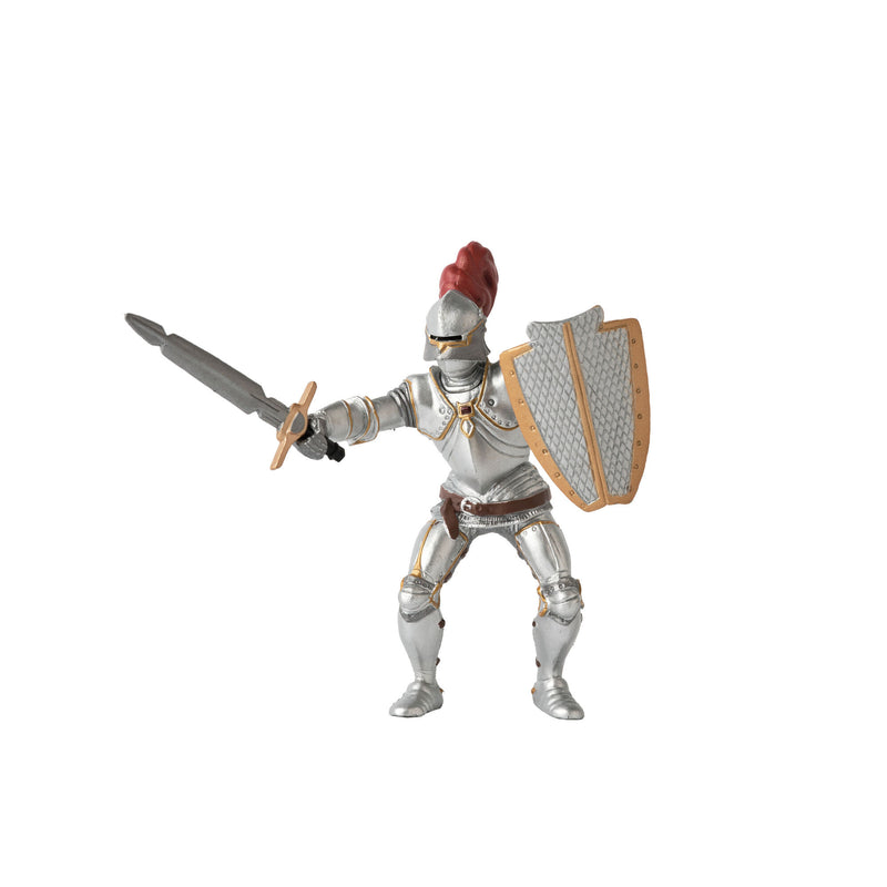 papo knight with a red feather front view