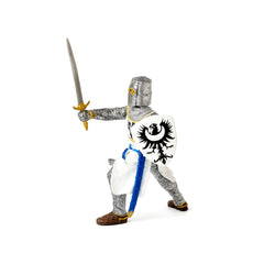 papo white knight holding a sword right side view