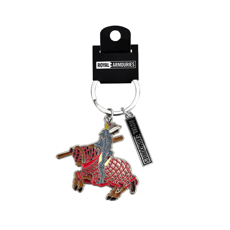 Royal armouries jouster keyring in red with label