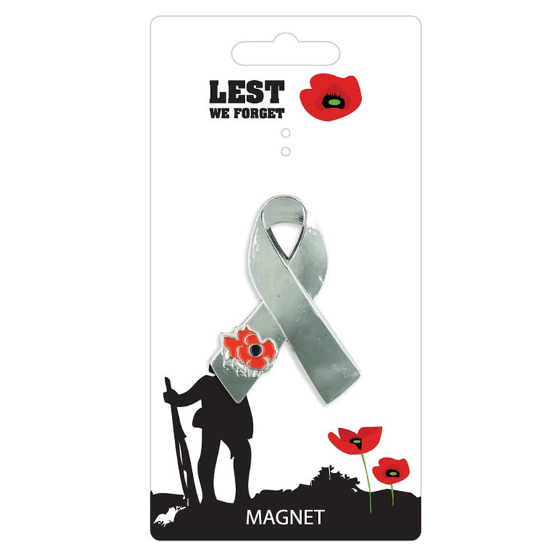 Ribbon and Poppy Remembrance Magnet