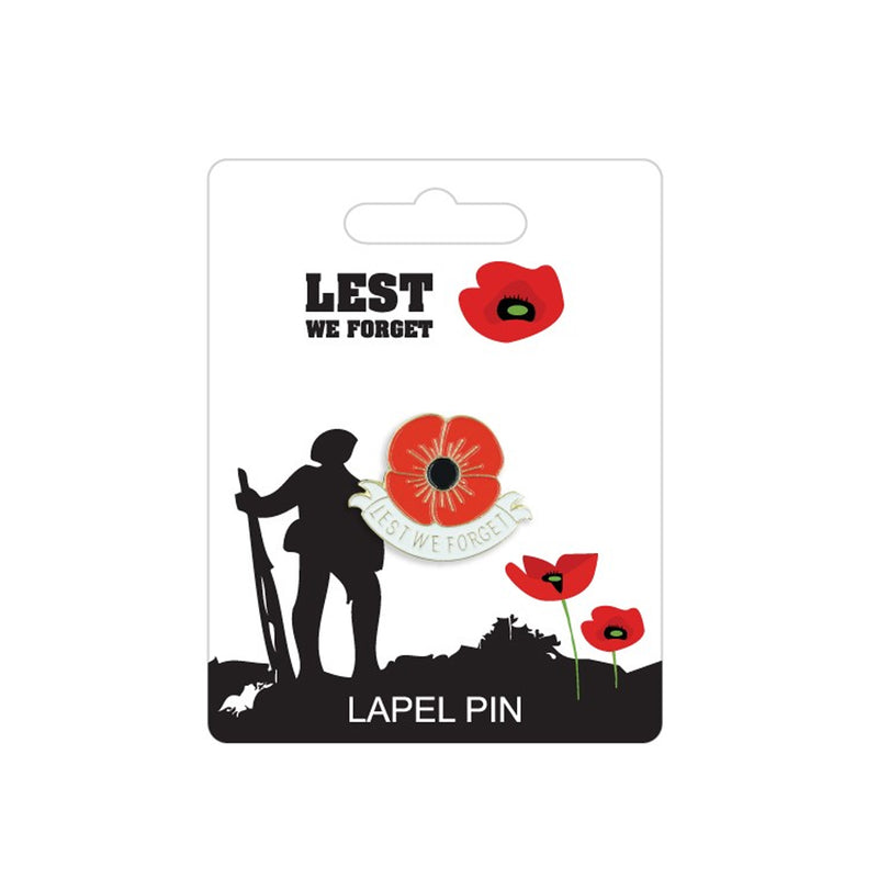 lest we forget poppy pin badge