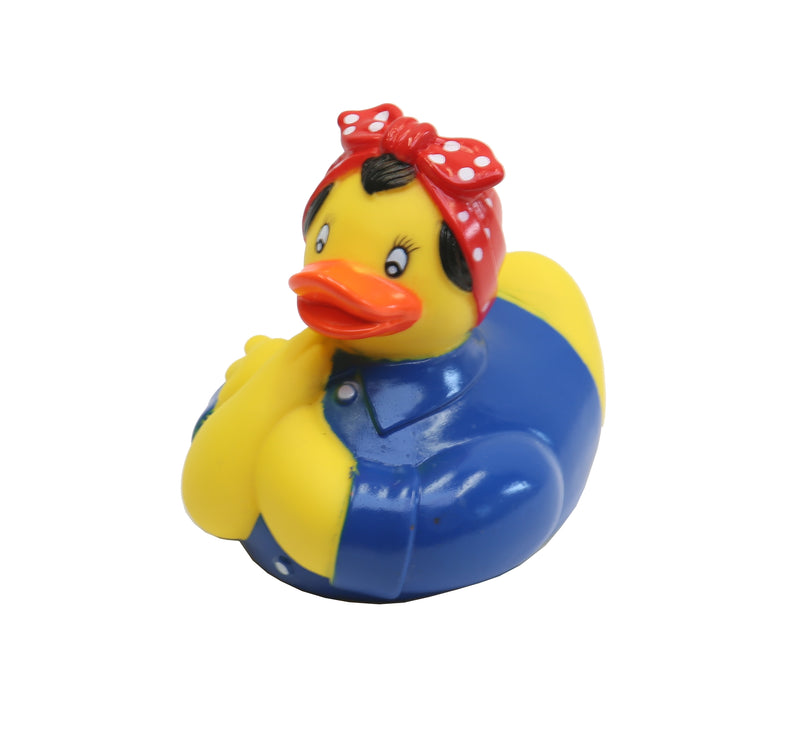 Rosie the Riveter Rubber Duck left view