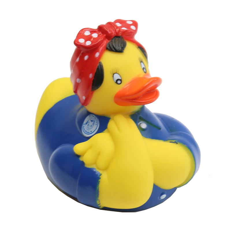 Rosie the Riveter Rubber Duck front right view