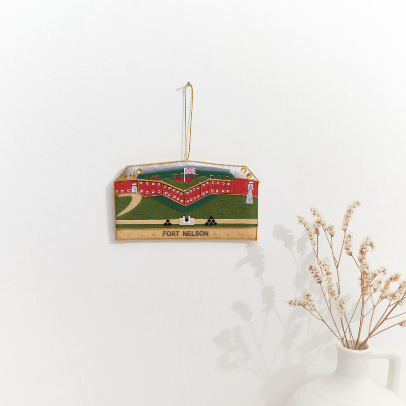 Fort Nelson Textile Decorative Hanging displayed on white wall