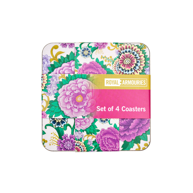 Indian dagger collection floral set of 4 coasters in packaging