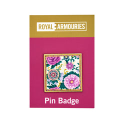 Indian dagger collection floral metal pin badge in packaging